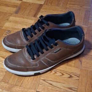 Pegada Men’s Brown Genuine Leather Comfort Sneakers - Size 9.5